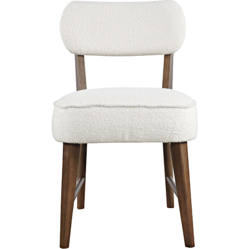 Wes Dining Chair in Walnut Brown Wood & Boucle Fabric (Set of 2)